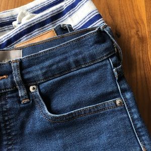 Everlane Authentic Stretch High-Rise Skinny Ankle Jean, Dark Blue Wash, Size 27